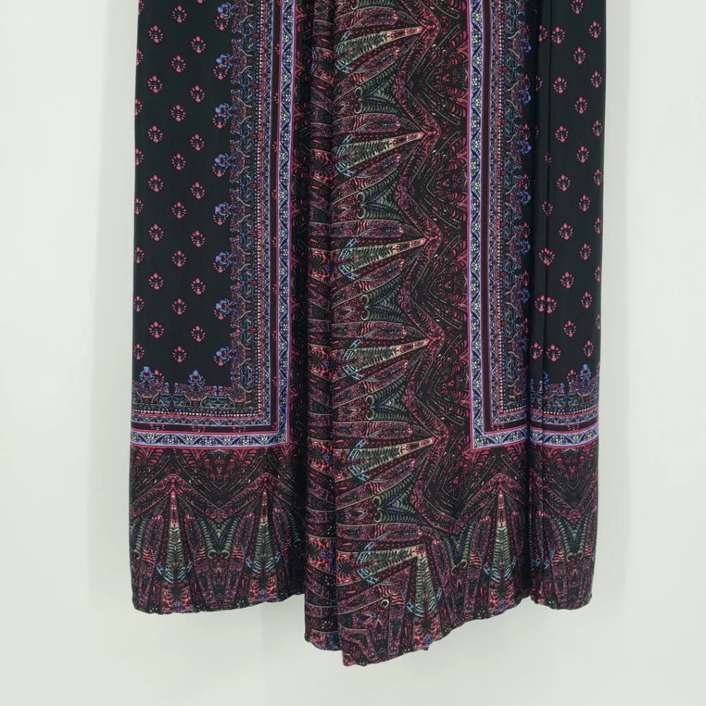 Free People Cabbage Rose‎ Silky Satin Jumpsuit 2 Wrap Top Wide Leg Boho Paisley